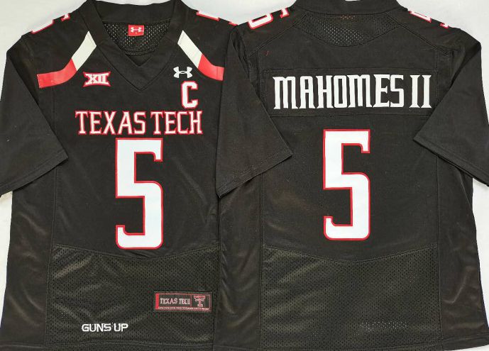 Men Texas Tech Red Raiders #5 Mahomes ii Black 2025 Limited NCAA Jersey->more ncaa teams->NCAA Jersey